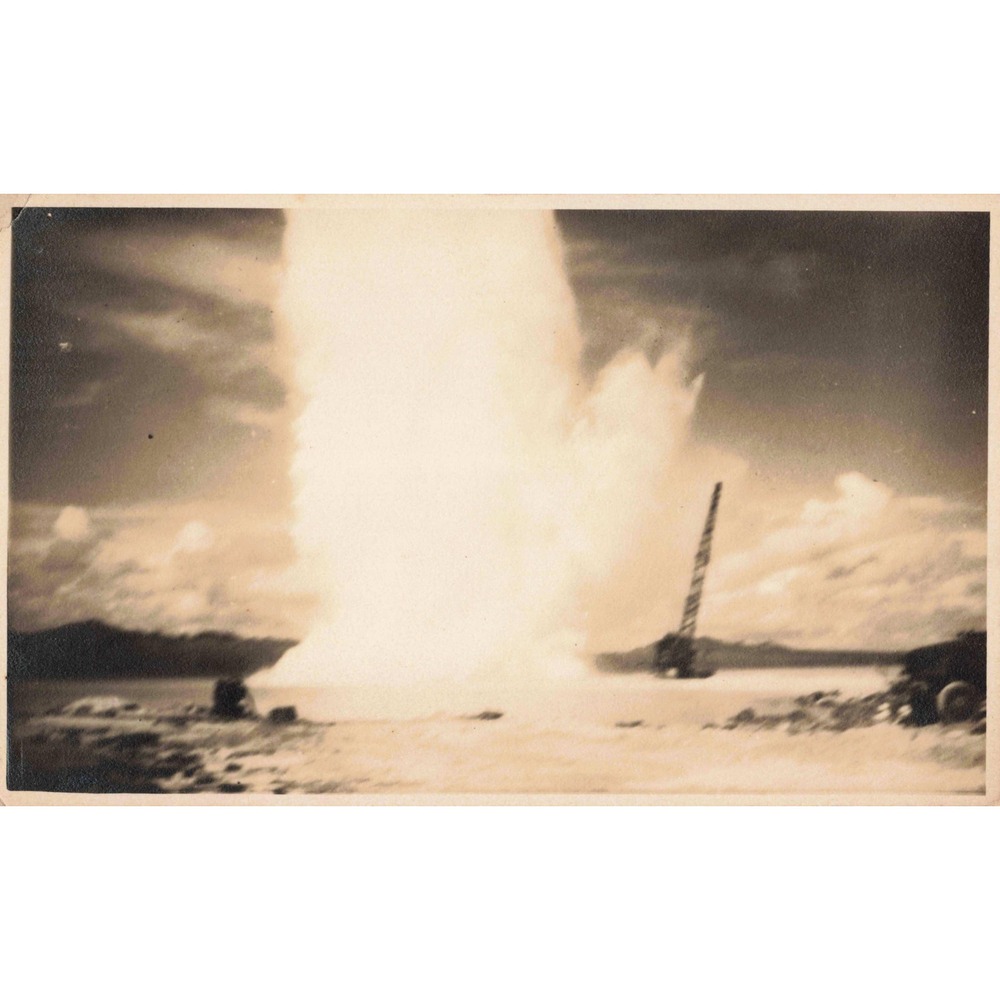 WWII US Navy Seabees Photo Naval Construction Battalion Demolition Blast Pacific - Picture 1 of 2